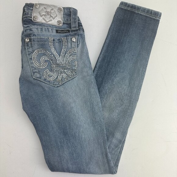 Miss Me Womens Jeans Mid Rise Size 26 Skinny - Picture 2 of 8